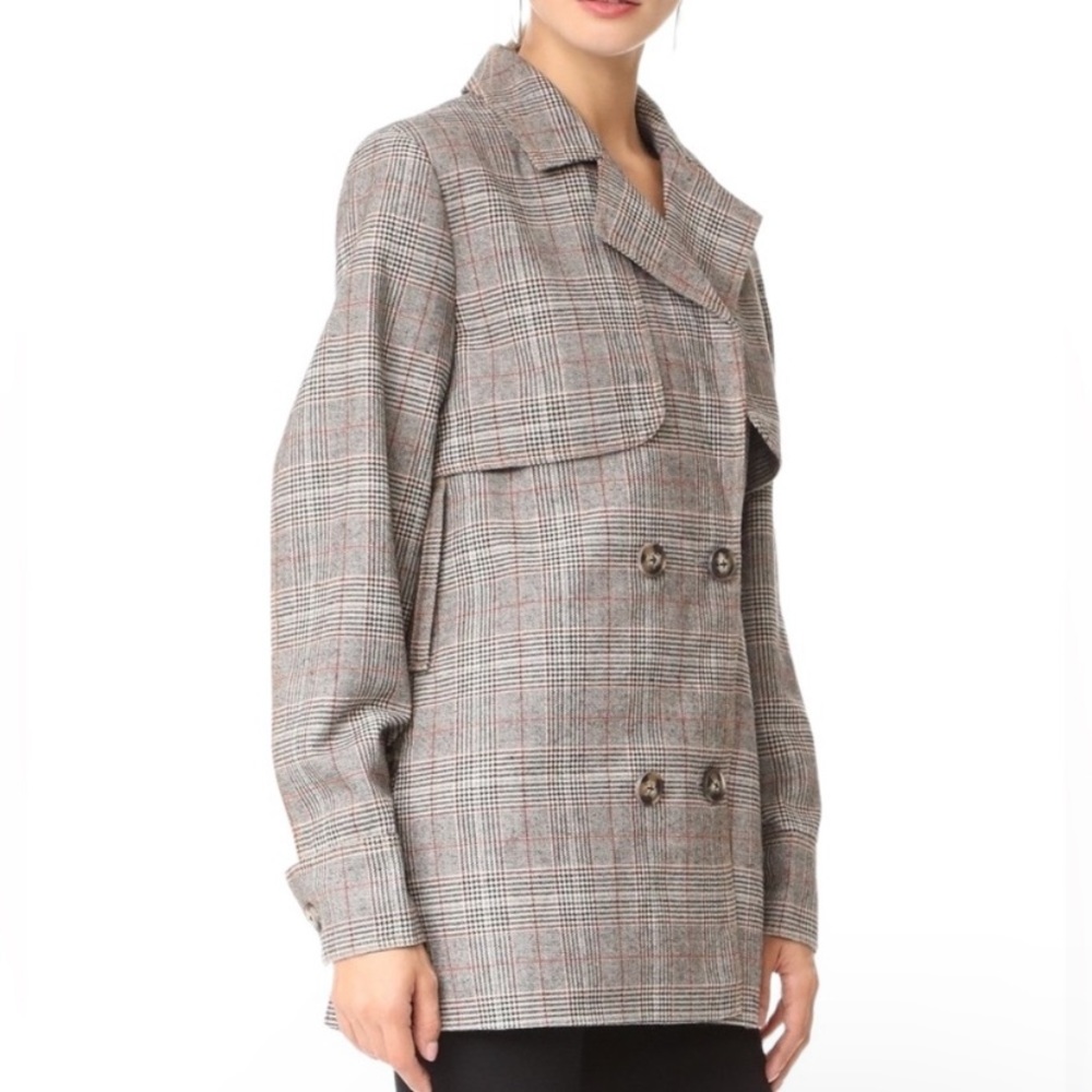 SELF PORTRAIT Houndstooth Back Sleeve Slit Cropped Blazer Size Small - Picture 1 of 10